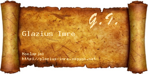 Glazius Imre névjegykártya